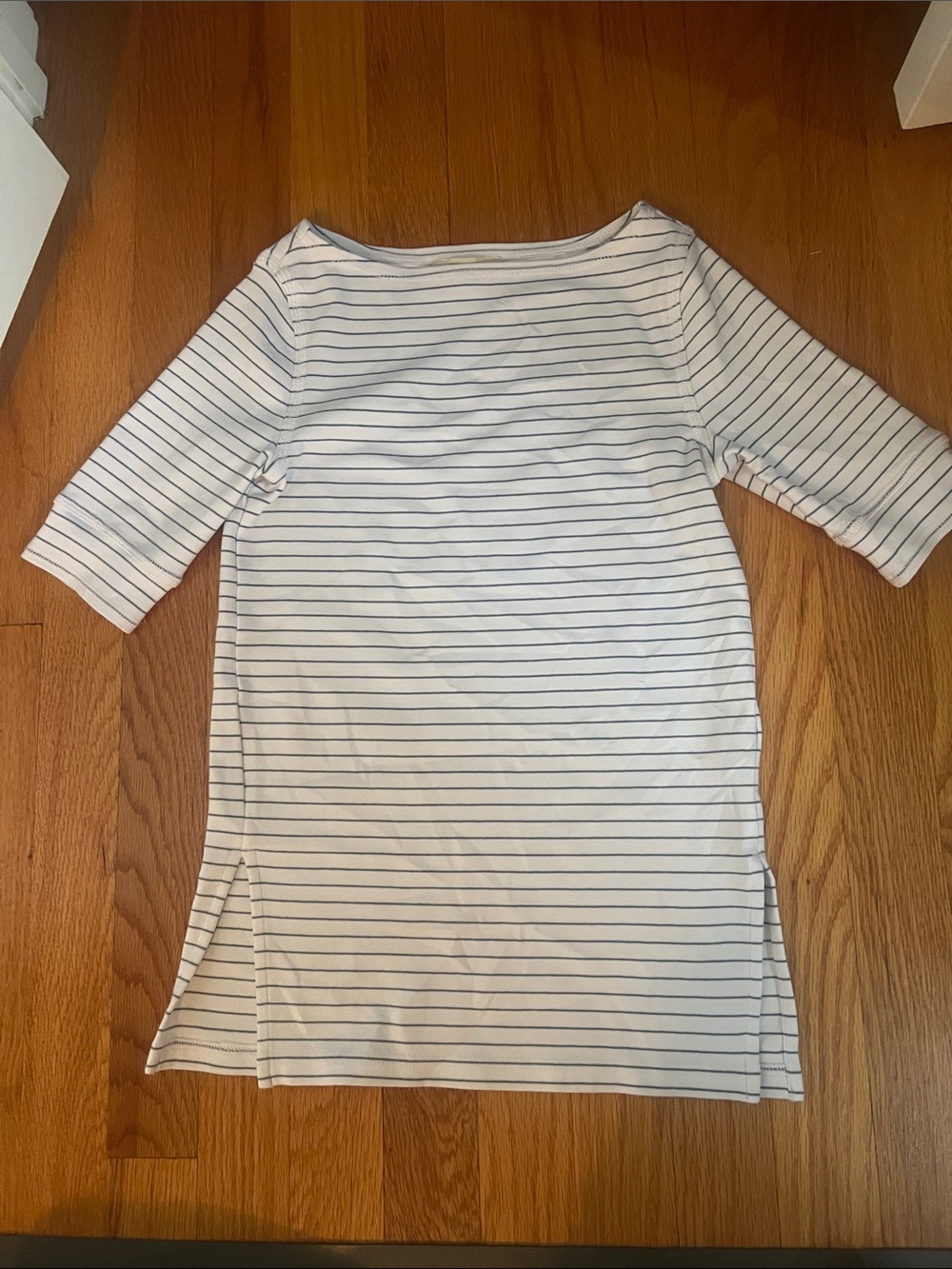 Madewell Boatneck  Top with Navy Stripes